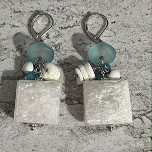 Chicos Sea Glass Dangle Earrings